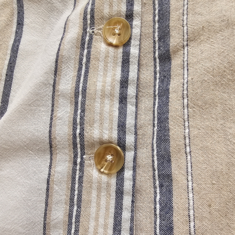 Everly Button Up Striped Mini Skirt - Picture 3 of 6